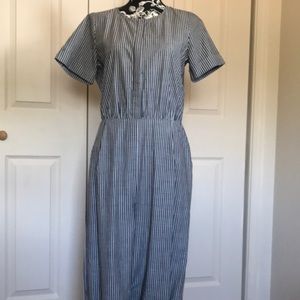 Piper & Scoot Striped Charcoal Jumpsuit, Size M